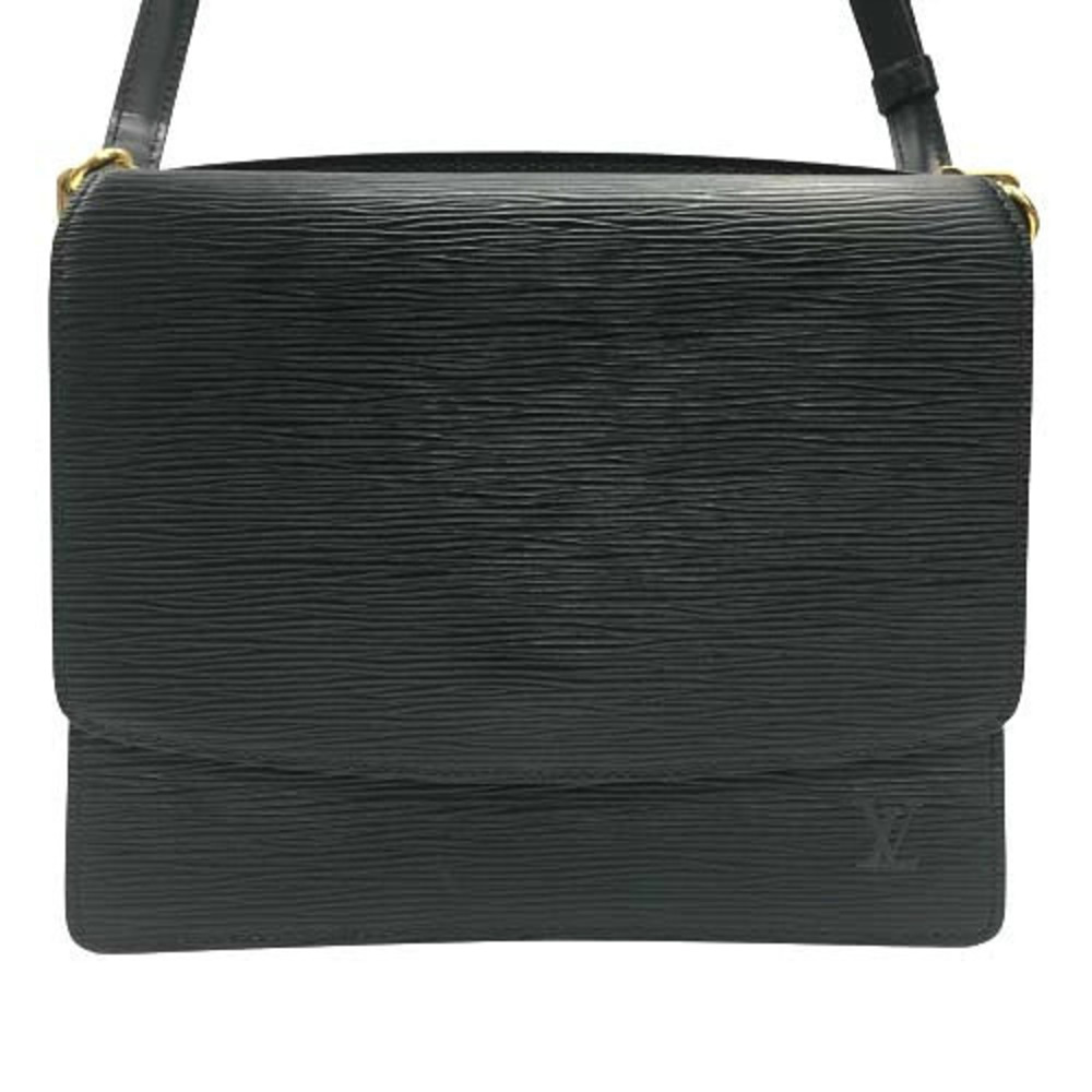 Louis Vuitton Black Bag Shoulder Noir Double Grenelle Leather Epi Flap
